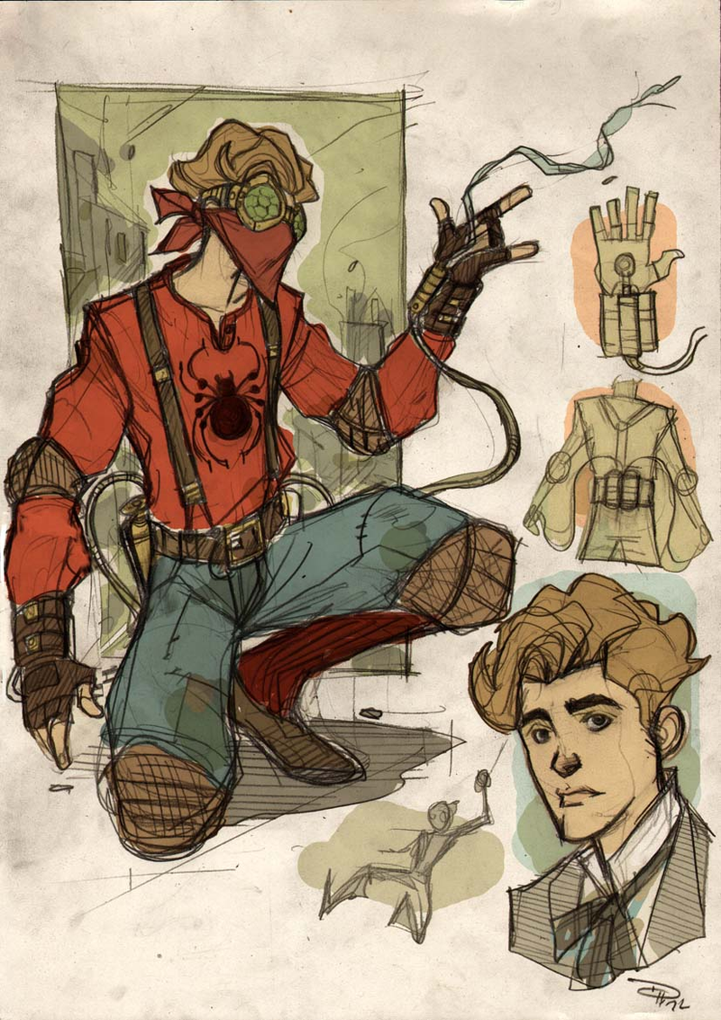 Illustration for article titled Steampunk Spider-Man and his nemesis, Victorian-era Doctor Octopus